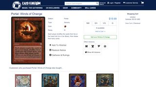 
                            2. Magic The Gathering Cards | Portal | Winds of Change | - Card Kingdom