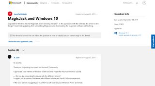 
                            8. MagicJack and Windows 10 - Microsoft Community