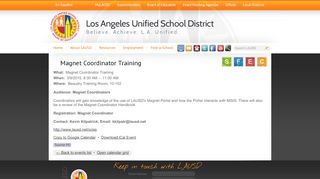 
                            9. Magnet Coordinator Training | Los Angeles Unified School District