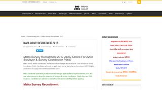 
                            6. Maha Survey Recruitment 2017 Apply Online For …