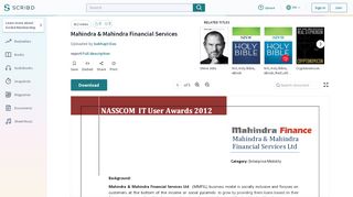 
                            4. Mahindra & Mahindra Financial Services | Business Process | Innovation
