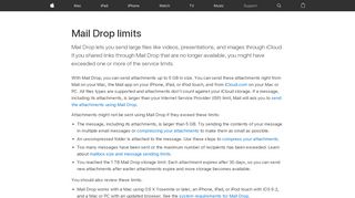 
                            1. Mail Drop limits - Apple Support