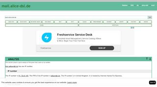 
                            8. Mail.alice-dsl.de has one IP number. The IP number is 91 ...
