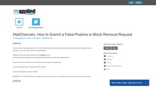 
                            7. MailChannels: How to Submit a False-Positive or Block ...