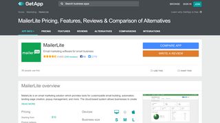 
                            4. MailerLite Pricing, Features, Reviews & Comparison of ...