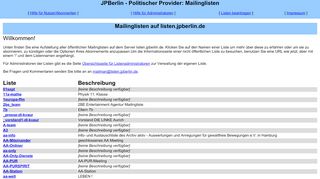 
                            5. Mailinglisten - JPBerlin - Politischer Provider