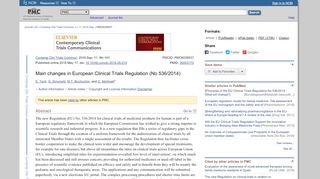 
                            8. Main changes in European Clinical Trials Regulation (No 536/2014)