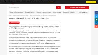 
                            8. Mainova is new Title Sponsor of Frankfurt Marathon ...