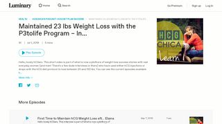 
                            7. Maintained 23 lbs Weight Loss with the P3tolife Program - Luminary
