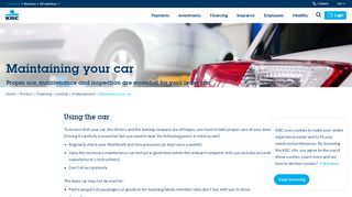 
                            4. Maintaining your car - Corporate Banking - KBC Banking ...