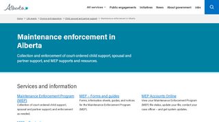 
                            2. Maintenance Enforcement Program - Alberta Justice