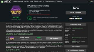 
                            3. Majestic Slots Casino Online & Mobile Review Get $600 ...
