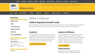 
                            3. Make A Deposit - Reeve Union University of Wisconsin Oshkosh