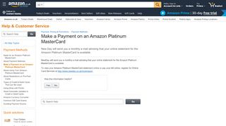 
                            5. Make a Payment on an Amazon Platinum MasterCard