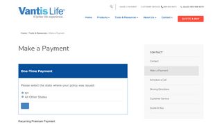 
                            1. Make A Payment | Online Insurance Payment | Vantis Life