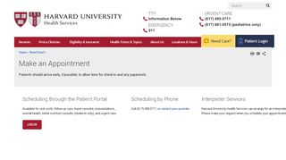 
                            3. Make an Appointment | Harvard University Health Services