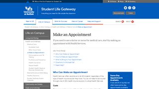 
                            2. Make an Appointment - Student Life Gateway - University at Buffalo