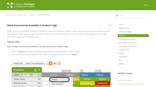 
                            9. Make Assessments Available in Student Login – MasteryConnect ...