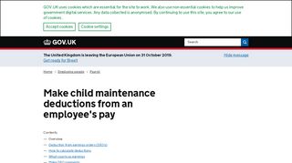 
                            4. Make child maintenance deductions from an employee's pay ...