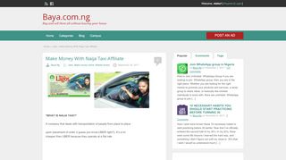 
                            1. Make Money With Naija Taxi Affiliate - baya.com.ng