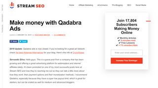 
                            1. Make money with Qadabra Ads - Stream SEO