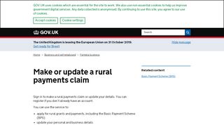 
                            4. Make or update a rural payments claim - GOV.UK