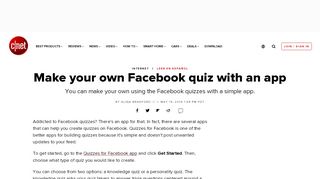 
                            4. Make your own Facebook quiz with an app - CNET