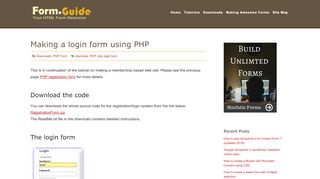 
                            4. Making a login form using PHP - HTML Form Guide