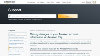 
                            7. Making changes to your Amazon account information for Amazon Pay