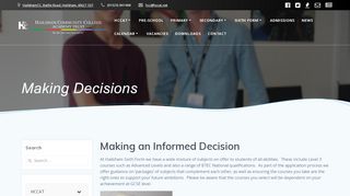 
                            4. Making Decisions - Hailsham Community College