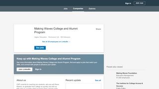 
                            9. Making Waves College and Alumni Program | LinkedIn