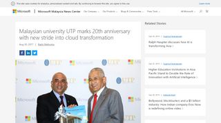 
                            3. Malaysian university UTP marks 20th anniversary ... - Microsoft News