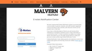 
                            6. Malvern School District - E-Notes Subscription Portal