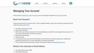 
                            3. Manage Account | CyVerse