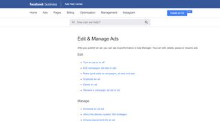 
                            8. Manage Ads in Ads Manager | Facebook Ads Help Center