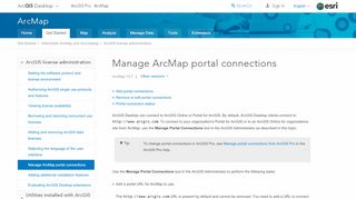 
                            2. Manage ArcMap portal connections—Help | ArcGIS Desktop