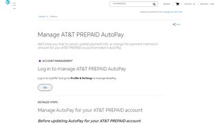 
                            2. Manage AT&T PREPAID (Formerly GoPhone) AutoPay - Wireless ...