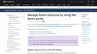 
                            2. Manage Azure resources by using the Azure portal | Microsoft Docs