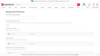 
                            4. Manage Email Preferences - Overstock.com