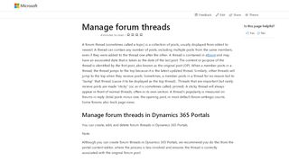 
                            1. Manage forum threads in a portal in Dynamics 365 for Customer ...