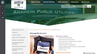 
                            3. Manage My Account - Anaheim.net