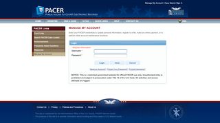 
                            3. Manage My Account - Login - PACER