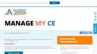 
                            1. Manage My CE - Academy of General Dentistry