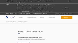 
                            3. Manage my investment | Savings and investments | Zurich