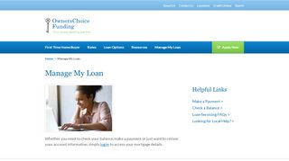 
                            3. Manage My Loan — OwnersChoice Funding