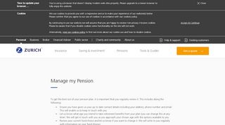
                            6. Manage my pension | Pensions | Zurich