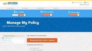 
                            4. Manage My Policy - Access Auto Insurance