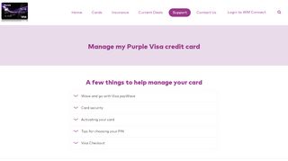 
                            2. Manage my Purple Visa credit card