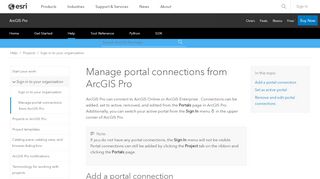 
                            10. Manage portal connections from ArcGIS Pro