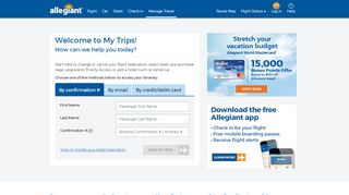 
                            3. Manage Travel Sign In | Allegiant Air